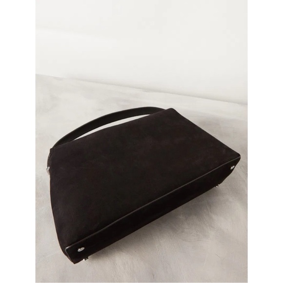 New w/ Tags Toteme T-Lock Top Handle Suede Bag in Espresso - Picture 5 of 14